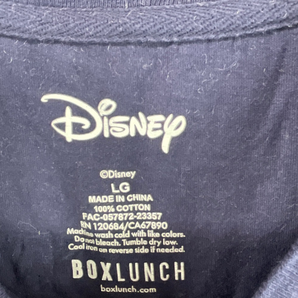 Disney BoxLunch Stitch Ohana T-Shirt Women Large Navy Blue Excellent Embroidered - Picture 3 of 6